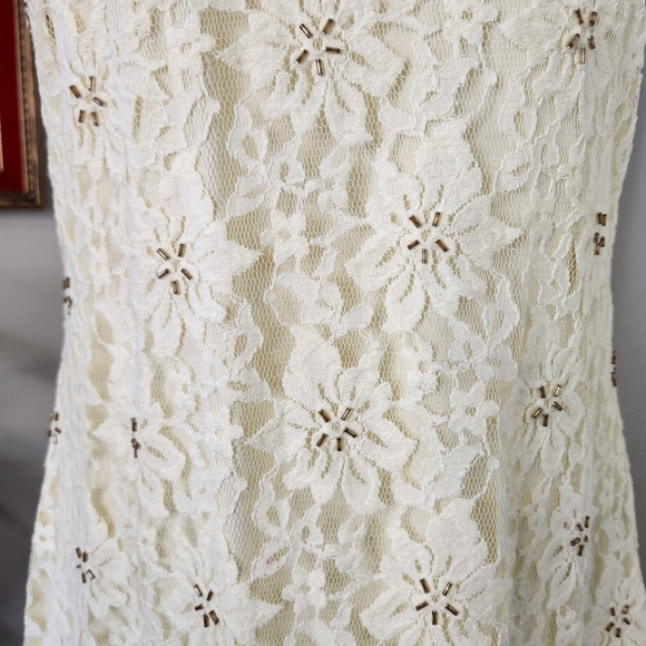 Zara Yellow Lace Sequin Mini Dress Floral Lattice Size Small Special Ocassion - Picture 12 of 12